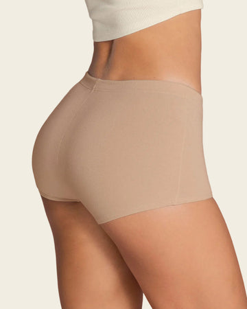 Paquete x 3 cómodos calzones estilo bóxers en algodón elástico#color_984-beige-blanco-marfil