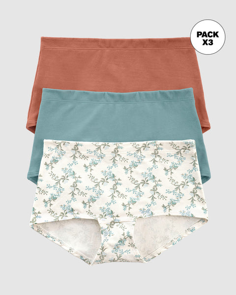 Paquete x 3 bóxers cortos con algodón elástico#color_s37-estampado-verde-azul-terracota