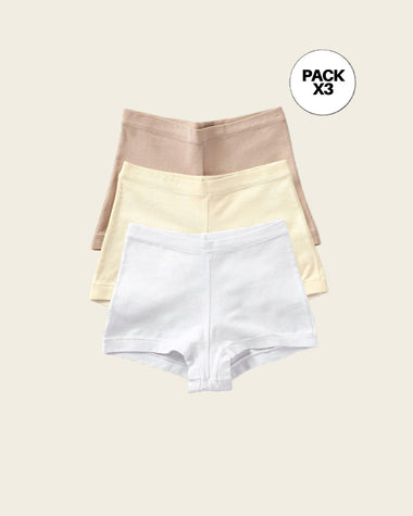 Paquete x 3 bóxers con algodón elástico#color_991-beige-blanco-marfil