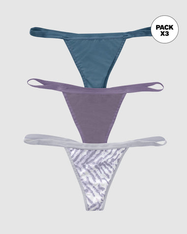 Paquete x 3 tangas brasileras de tiro bajo#color_s47-estampado-lineas-azul-morado