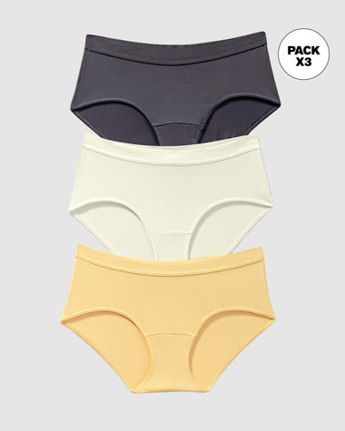 Paquete x 3 hípsters cómodos y suaves de buen cubrimiento#color_s12-amarillo-perla-gris-oscuro