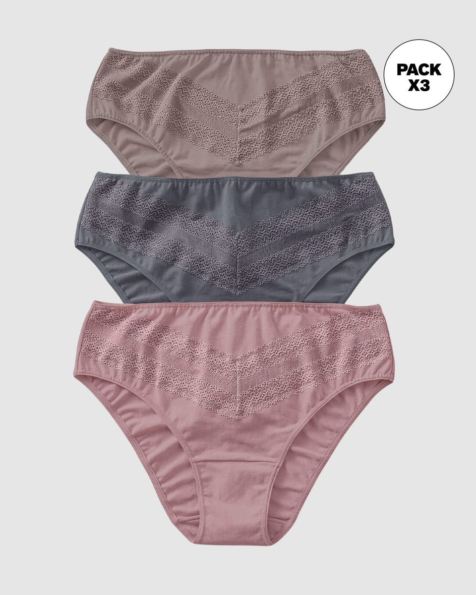 Paquete x 3 Calzones tipo Bikini Clásicos y Confortables
