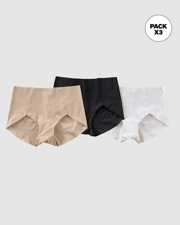 Paquete x 3 calzones de apariencia invisible#color_s02-blanco-negro-cafe-claro
