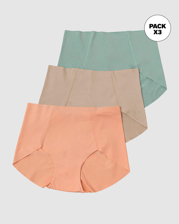 Paquete x 3 calzones de apariencia invisible#color_s19-mandarina-gris-verdoso-cafe-claro