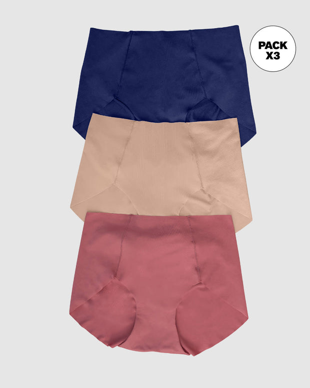 Paquete x 3 calzones de apariencia invisible#color_s21-azul-oscuro-habano-rosa