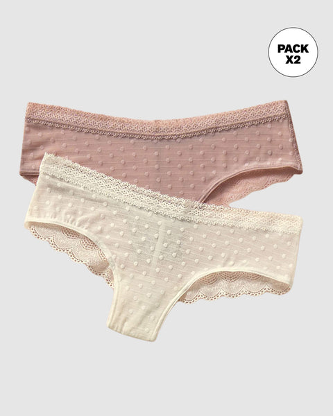 Paquete x 2 calzones cacheteros en encaje y tul#color_s44-rosa-perla