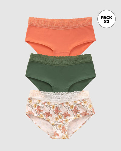 Paquete x3 calzones estilo hípster total comodidad#color_s15-naranja-estampado-flores-verde