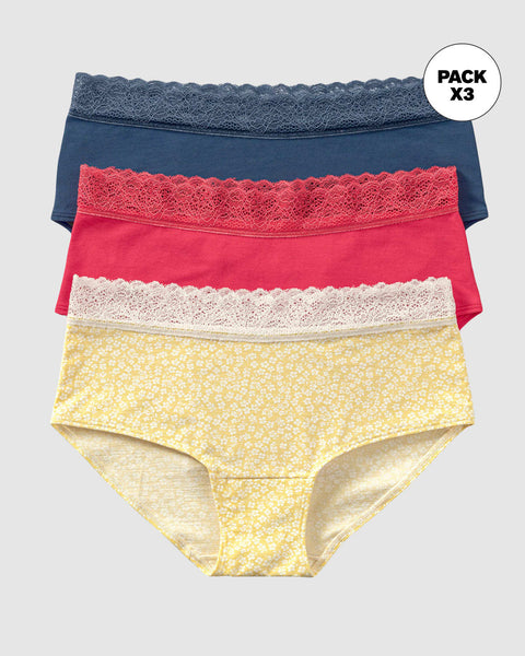 Paquete x3 calzones estilo hípster total comodidad#color_s16-fondo-amarillo-estampado-coral-azul
