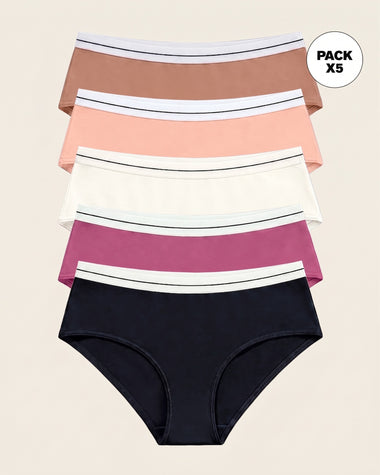 Paquete x 5 calzones estilo hípster#color_s11-marfil-negro-rojo-violeta-durazno-cafe