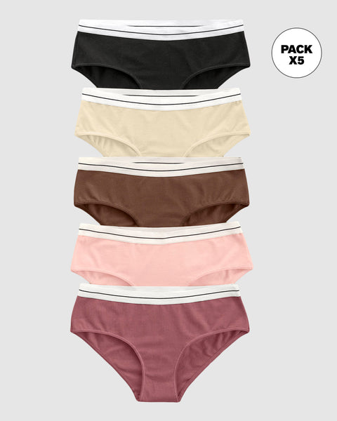 Paquete x 5 calzones estilo hípster#color_s16-rosa-vino-cafe-negro-marfil