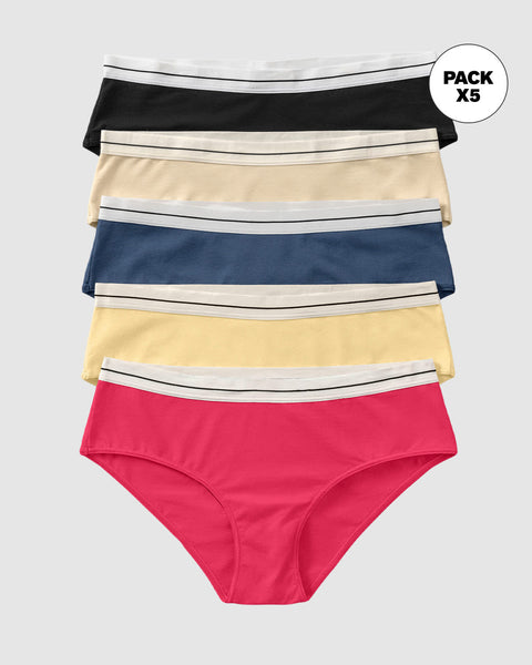 Paquete x 5 calzones estilo hípster#color_s17-negro-marfil-amarillo-azul-coral
