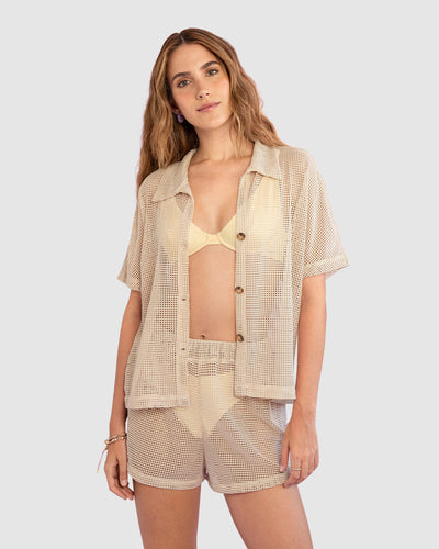 Camiseta en malla con botones tipo carey#color_893-marfil