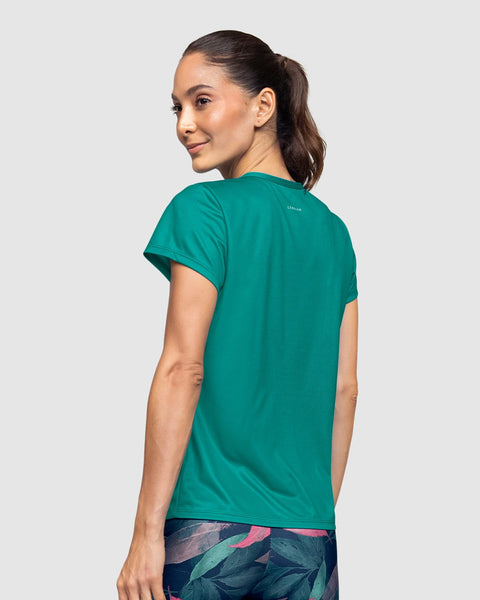 Camiseta deportiva de secado rápido y silueta semiajustada#color_663-verde