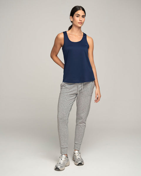 Camiseta deportiva de secado rápido y silueta semiajustada para mujer#color_509-azul