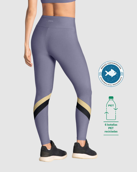 Legging de tiro alto control en abdomen y muslos en material BIO-PET#color_410-morado