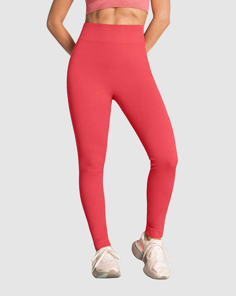 Legging básico sin costuras tecnología SkinFuse#color_354-rojo-medio