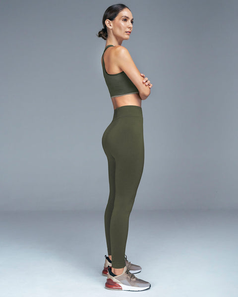 Legging básico sin costuras tecnología SkinFuse#color_663-verde-medio