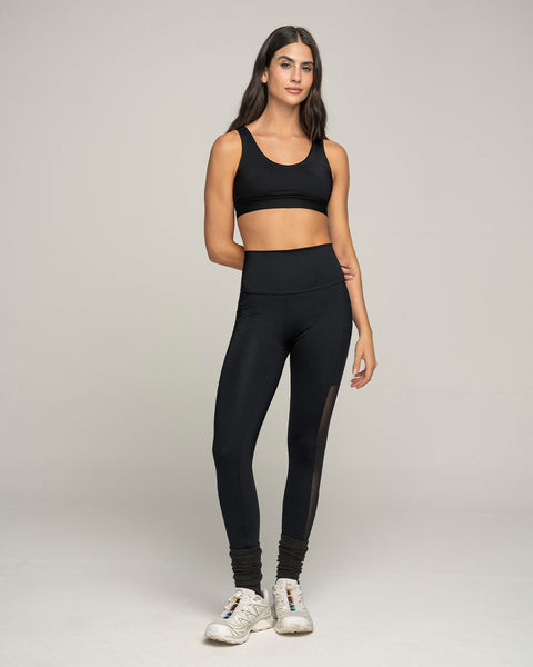 Legging deportivo con bolsillo lateral y detalles en tul#color_700-negro
