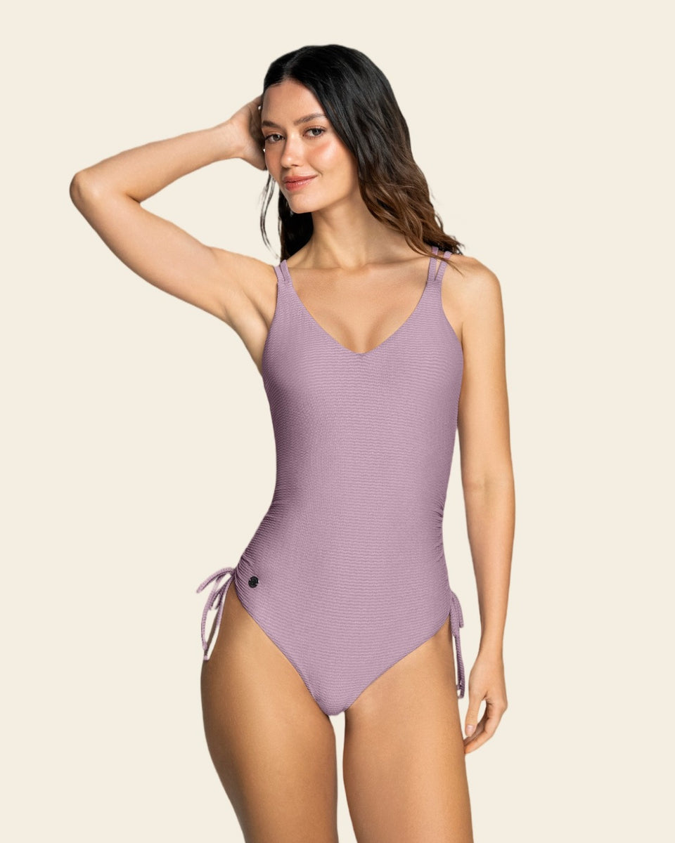 Traje de baño entero graduable en piernas