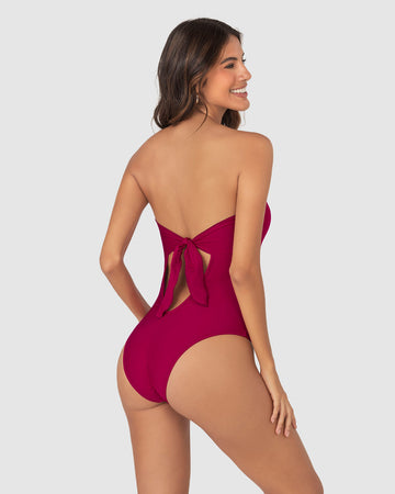 Traje de baño entero con espalda ajustable#color_333-rojo