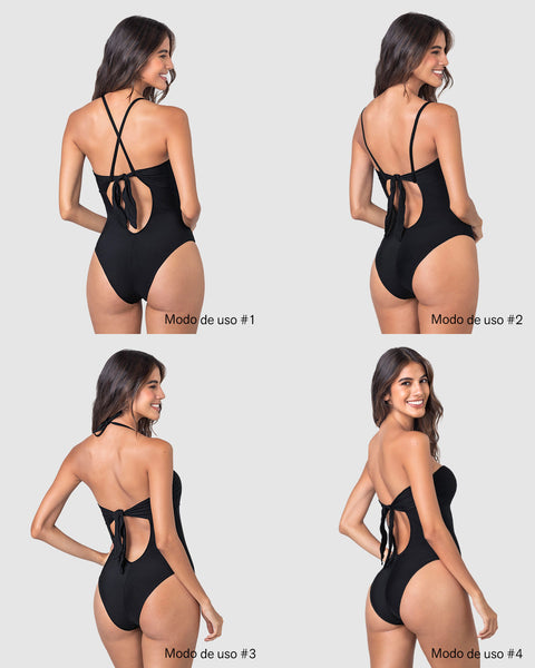Traje de baño entero con espalda ajustable#color_700-negro