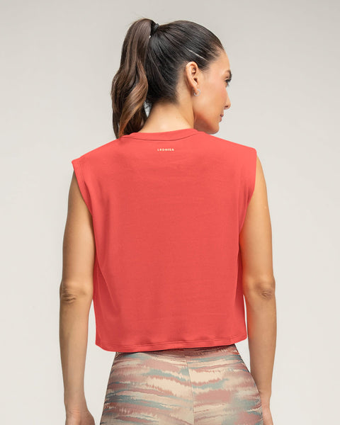 Camiseta deportiva silueta boxy#color_369-coral