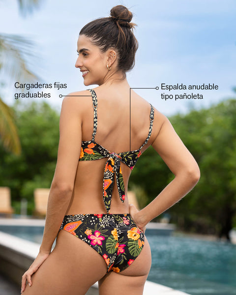 Bikini doble faz con calzón de pretina en V#color_701-estampado-tropical-animal-print