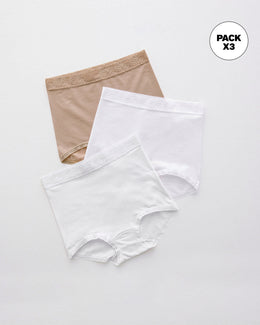 Paquete x 3 confortables calzones clásicos de ajuste y cubrimiento total#color_990-blanco-cafe