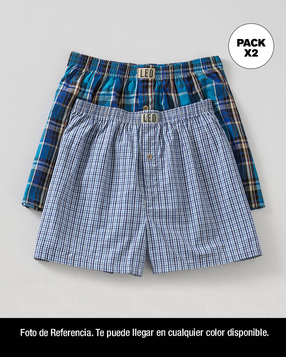Paquete x 2 bóxers sueltos en algodón, te puede llegar en cualquier estampado disponible