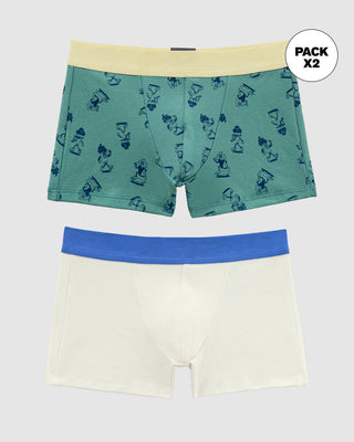 Bóxers cortos x2 niño#color_s17-marfil-verde-estampado-helados