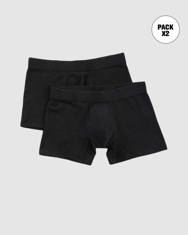 Paquete x2 Bóxers cortos en algodón elástico#color_s56-negro