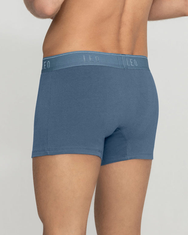 Paquete x2 Bóxers cortos en algodón elástico#color_s58-azul-rayas
