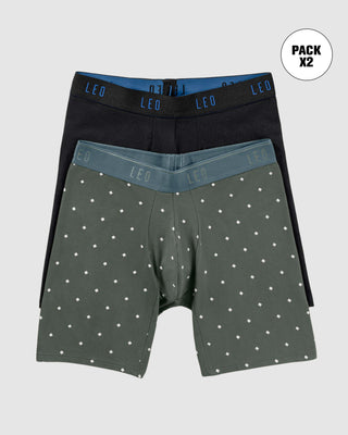 Paquete x2 bóxers largos ajustado con algodón#color_s79-negro-verde-estampado-puntos