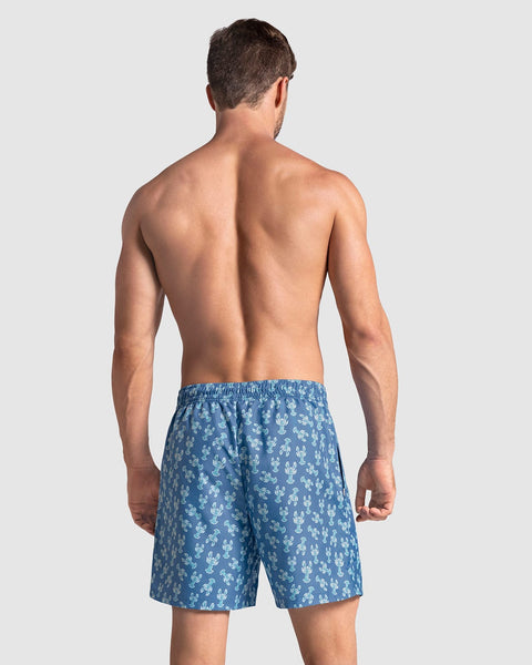 Bermuda playera masculina con práctico bolsillo al lado derecho#color_b40-estampado-azul-langosta