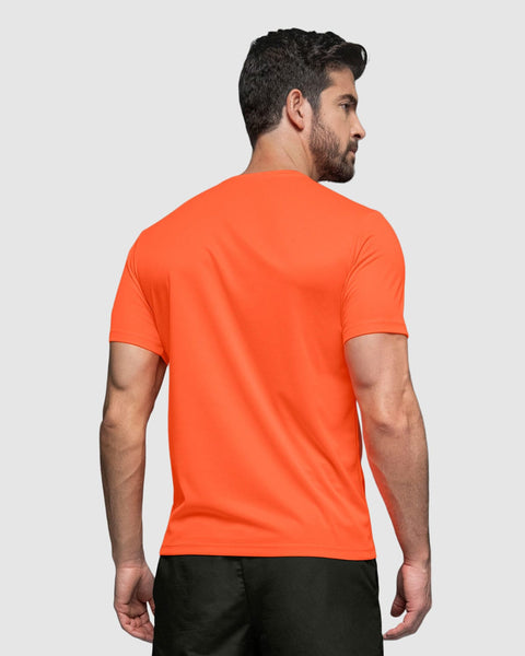 Camiseta deportiva masculina semiajustada de secado rápido#color_260-naranja