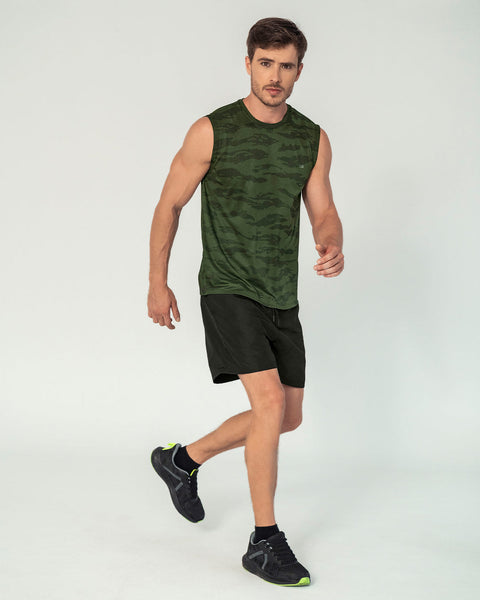 Camiseta manga sisa deportiva y de secado rápido para hombre#color_603-verde-estampado