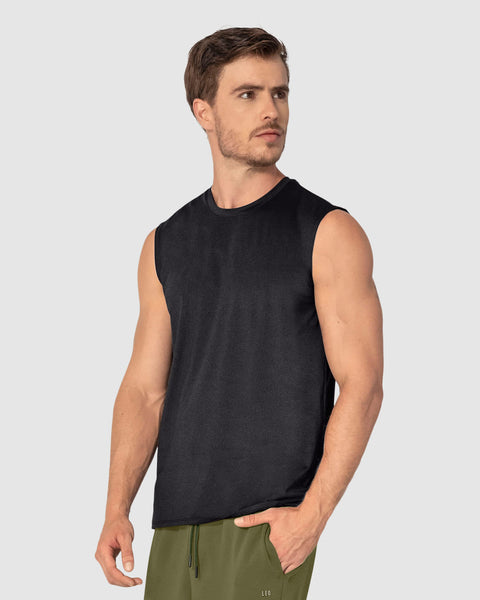 Camiseta manga sisa deportiva y de secado rápido para hombre#color_700-negro