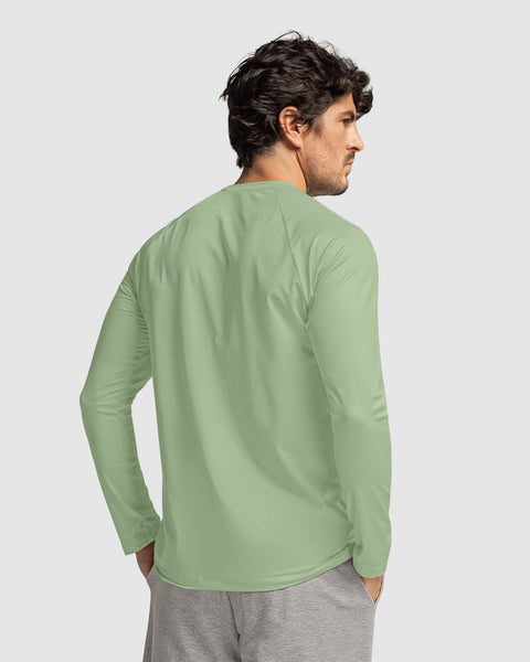 Camiseta deportiva masculina manga larga con protección UV#color_615-verde