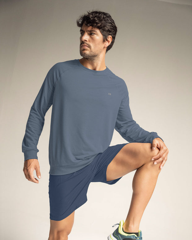 Camiseta manga larga deportiva masculino#color_457-azul-oscuro