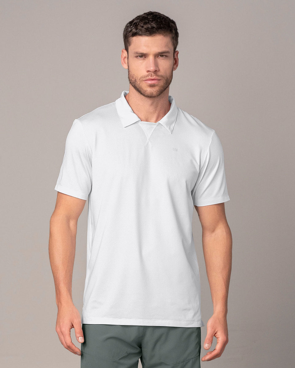 Camiseta deportiva transpirable con cuello tipo polo