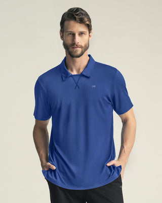 Camiseta deportiva transpirable con cuello tipo polo#color_521-azul