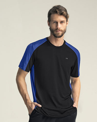 Camiseta deportiva masculina manga corta#color_521-negro-azul