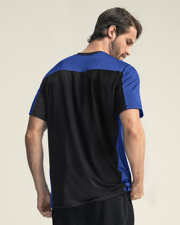 Camiseta deportiva masculina manga corta#color_521-negro-azul