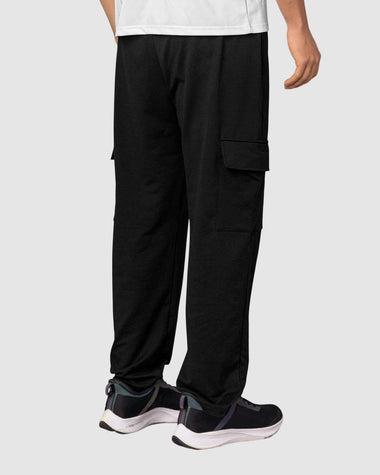 Pantalón deportivo bota recta con bolsillos tipo cargo#color_700-negro