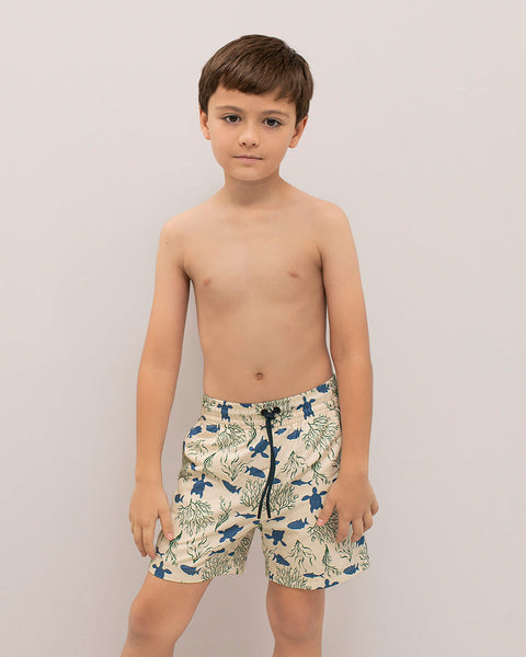 Bermuda  playera de baño para niño con bolsillo lateral#color_a29-estampado-animales-marinos