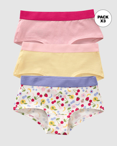 Hipster x3 para niña#color_s02-amarillo-marfil-estampado-flores-rosa