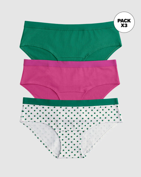 3 Calzones Estilo hipster en Algodón#color_s64-bolas-verdes-verde-fucsia