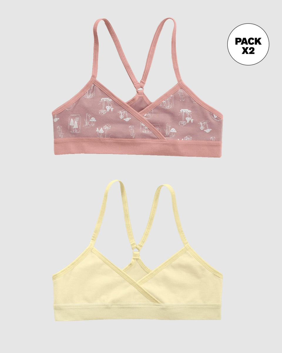 Top principiante con espalda deportiva para niña paquete x 2