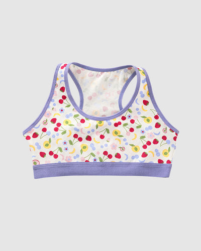 Top con espalda deportiva elaborado en algodón para niña#color_b75-marfil-estampado-flores