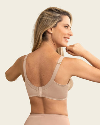 Brasier clásico de buen cubrimiento con copas completas en encaje#color_802-cafe-claro